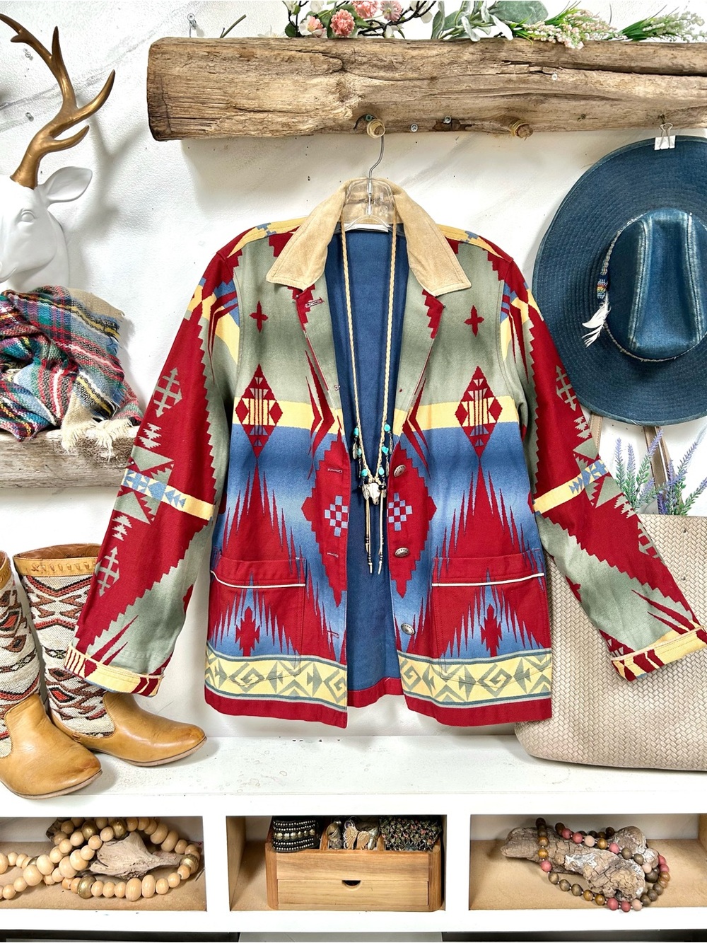 Rare Jones New York Southwestern boho jacket e farmhouse cottagecore vibe